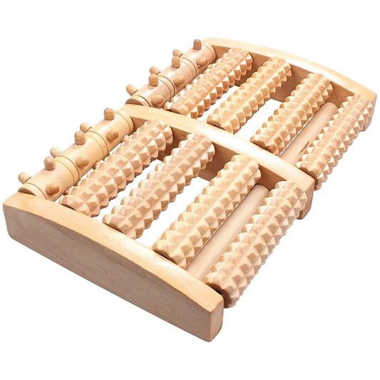Rouleau de Massage Pieds Bois Traditionnel – Acupression & Détente Naturelle | EZENYA